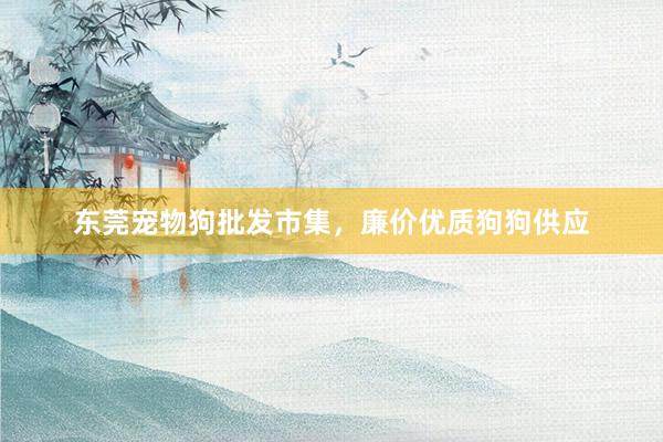 东莞宠物狗批发市集，廉价优质狗狗供应